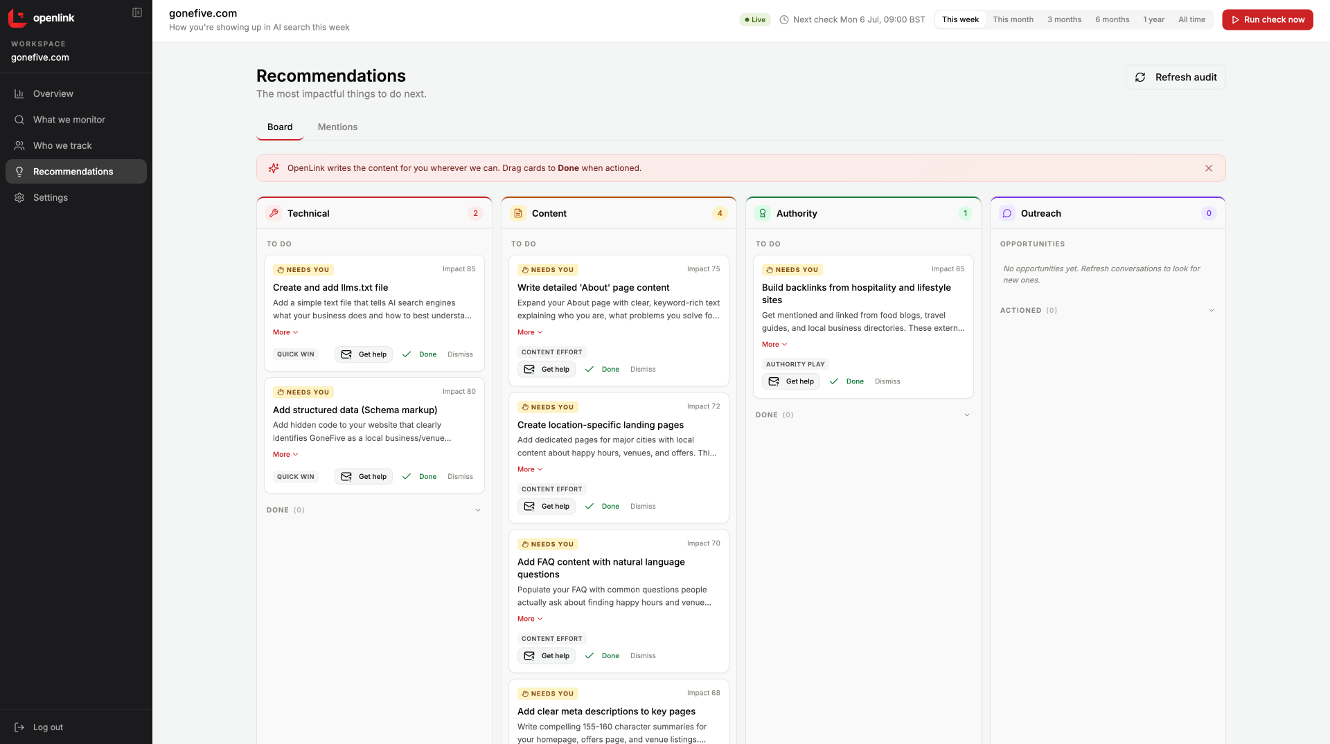 Open Link Openlink — AI search visibility, done for you